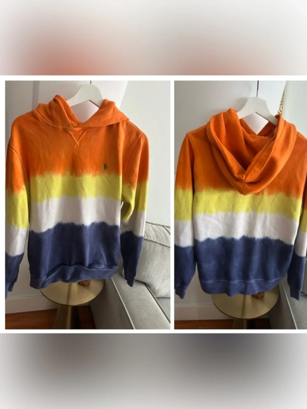 Polo Ralph Lauren Tie Dye Pullover Hoodie Size XS Boho Beach Hippe